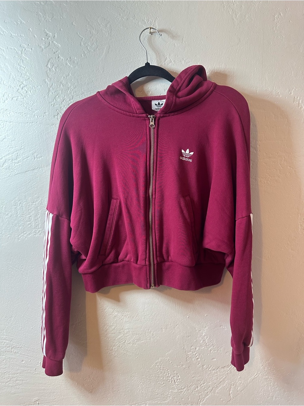 Vintage Adidas Cropped Zip up hoodie